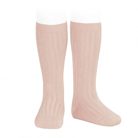 calcetines altos basicos canale rosa empolvado Cóndor | MICŪ baby