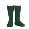 Calcetines altos básicos canalé Cóndor (Verde Botella)