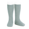 Calcetines altos básicos canalé Cóndor (Verde seco)