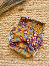 Cubrepañal floral indio con fondo mostaza Kamal